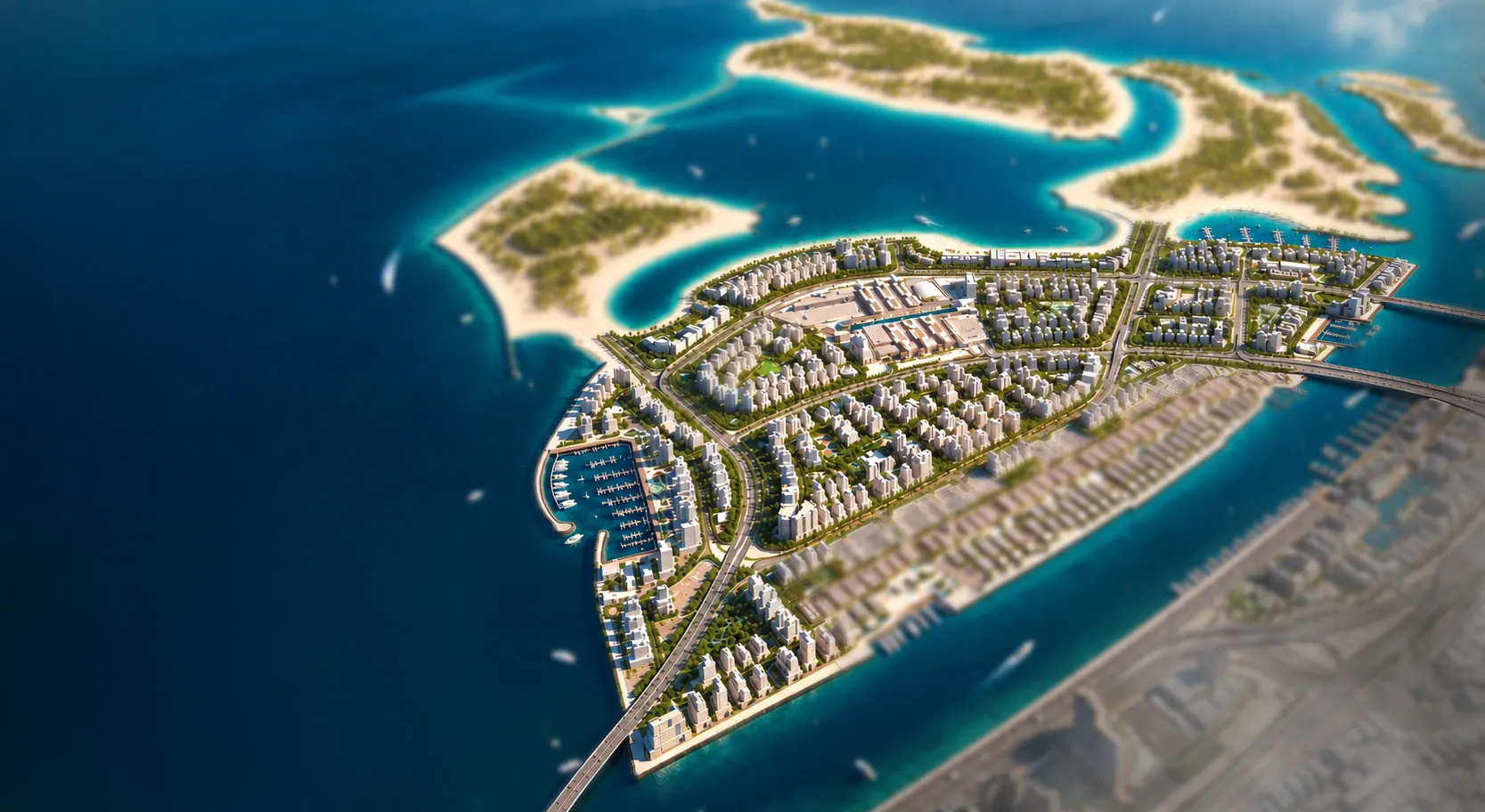 Aerial view of Dubai Islands, Island A